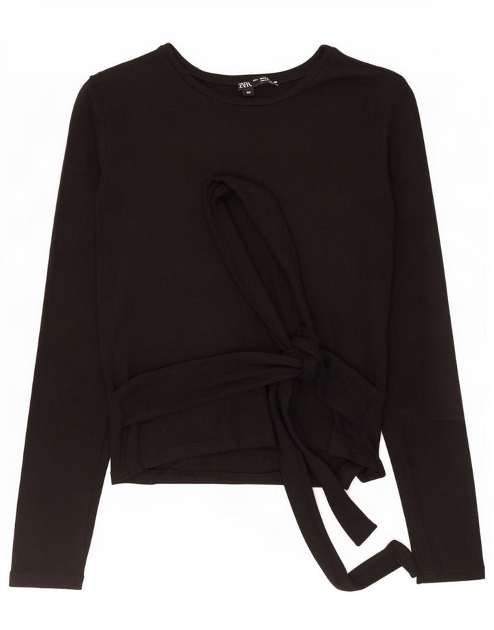 Zara γυναικεία γραβάτα μπροστά μακρυμάνικο UK 8 Small μαύρο
