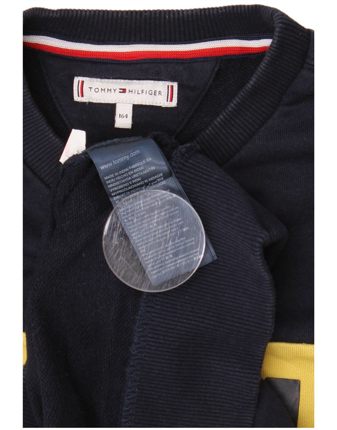 Tommy Hilfiger Boys Φούτερ Jumper 13-14 ετών Navy Blue Colorblock