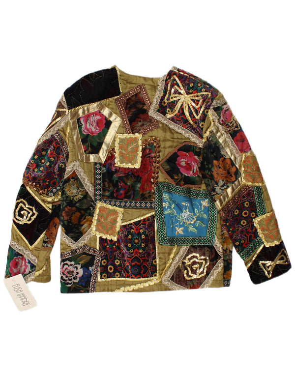 ELISA LANDRI Γυναικείο σακάκι UK 16 μεγάλο χακί συνονθύλευμα βισκόζη