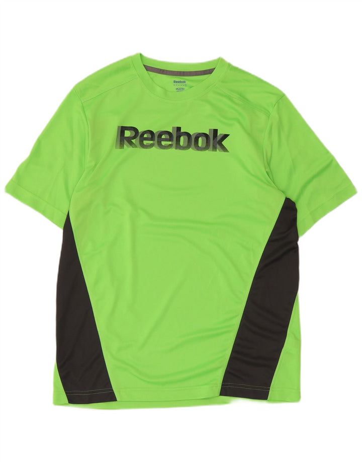 Ανδρικό γραφικό T-Shirt Reebok Top μεσαίο πράσινο χρώμα πολυεστέρας
