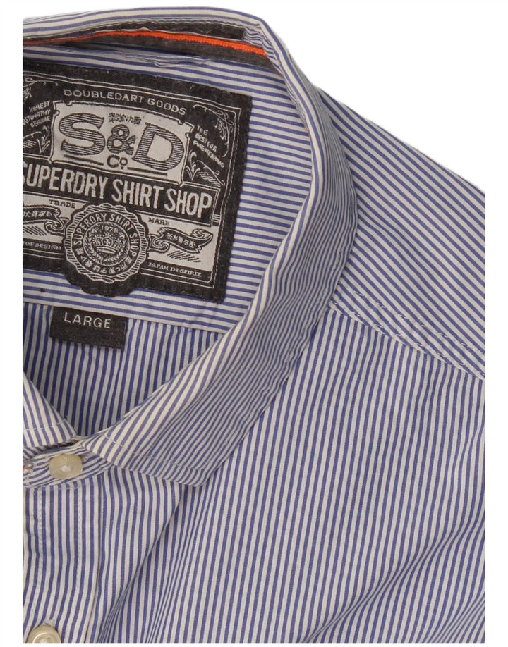 Ανδρικό πουκάμισο Superdry Μεγάλο Navy Blue Pinstripe