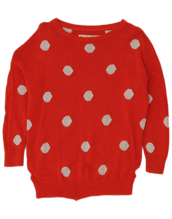 JACK WILLS Γυναικείο πουλόβερ με λαιμόκαυστο UK 10 Small Red Polka Dot