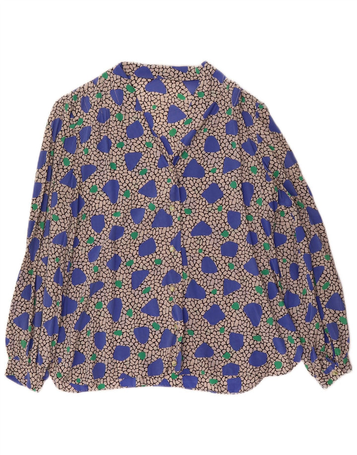 Vintage γυναικείο μακρυμάνικο μπλούζα UK 14 Medium πολύχρωμο