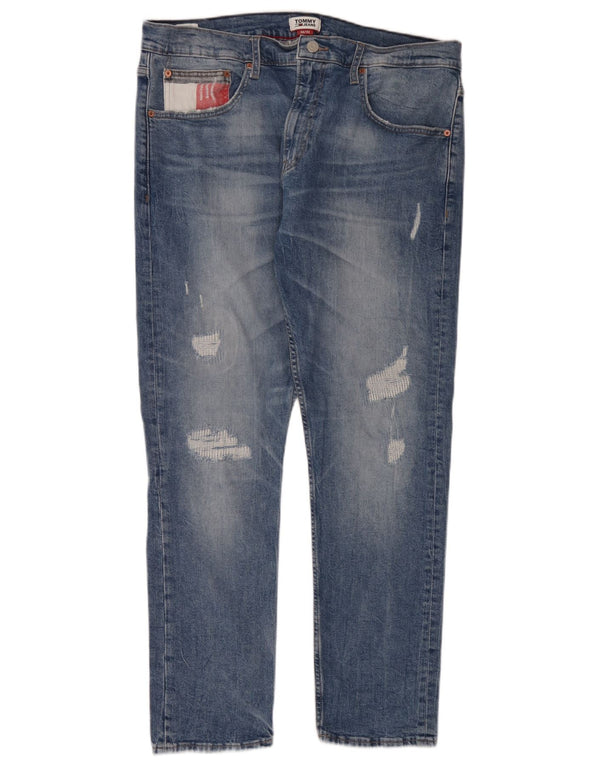 Tommy Hilfiger Mens Distressed Slim Jeans W36 L32 Blue Cotton
