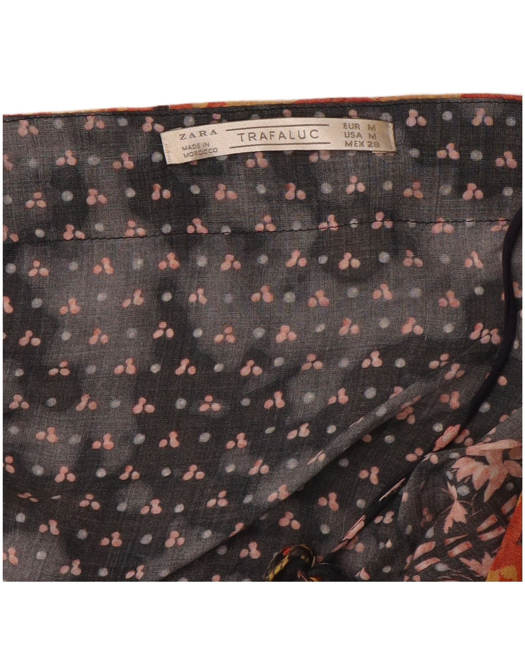 Zara Γυναικείο φόρεμα Kaftan UK 12 Medium Black Floral