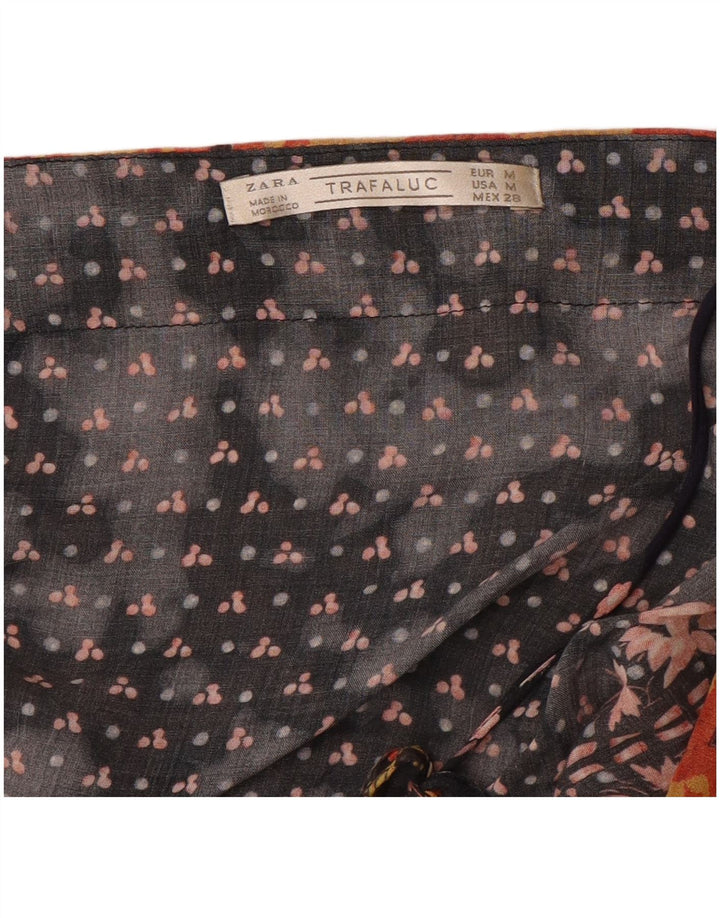 Zara Γυναικείο φόρεμα Kaftan UK 12 Medium Black Floral