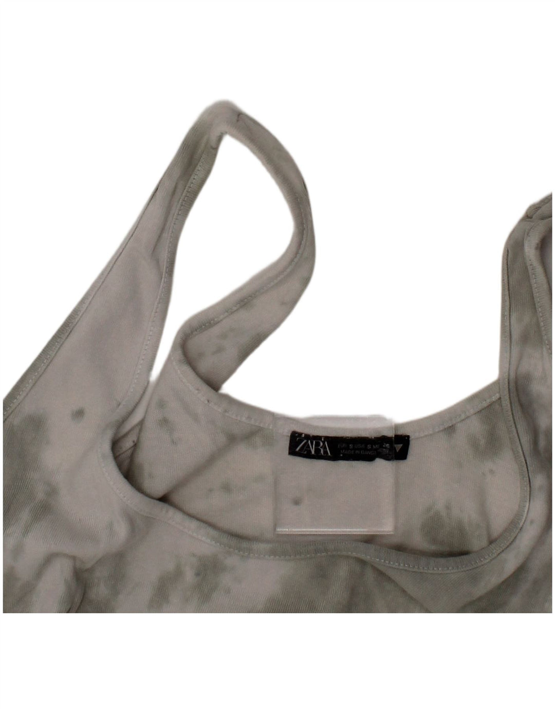 Zara Γυναικείο Bralette Crop Top Small Grey Tie Dye Cotton