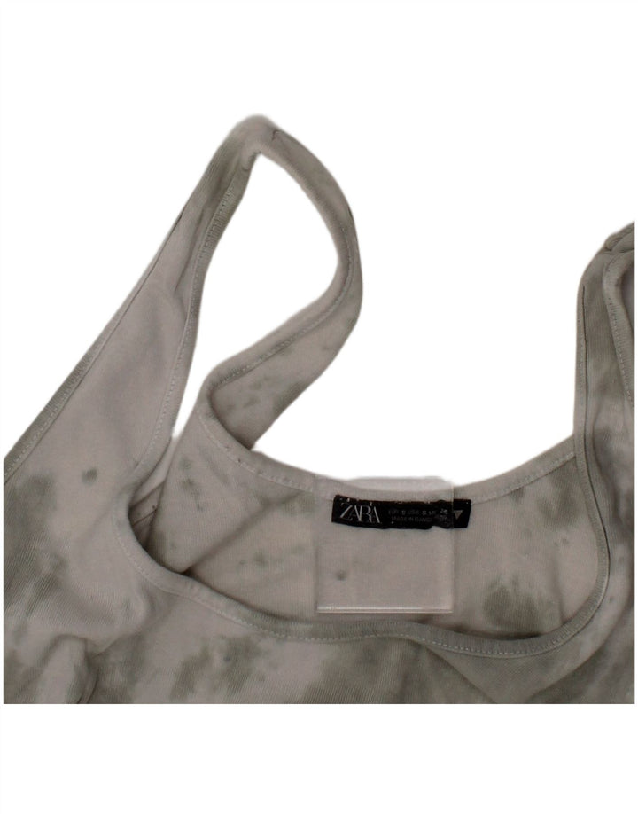 Zara Γυναικείο Bralette Crop Top Small Grey Tie Dye Cotton