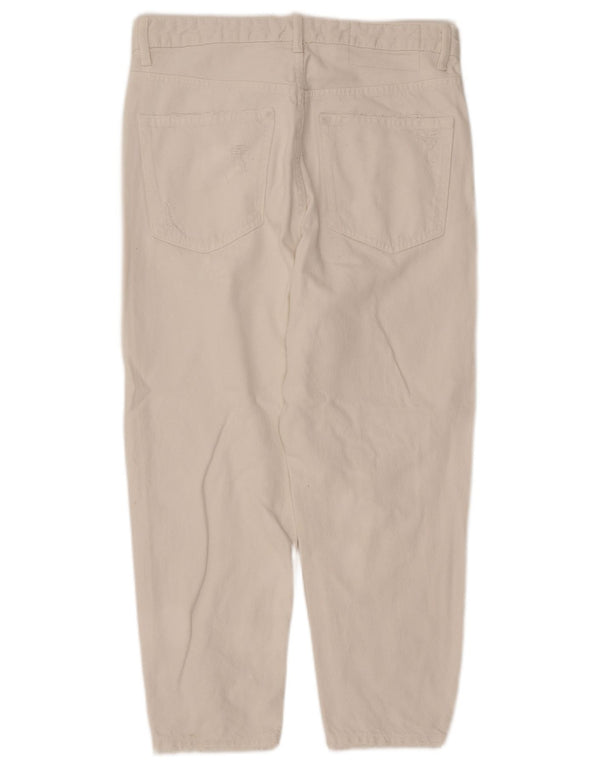 ZARA Mens Distressed Cropped Jeans EU 40 Medium W31 L24 White Cotton