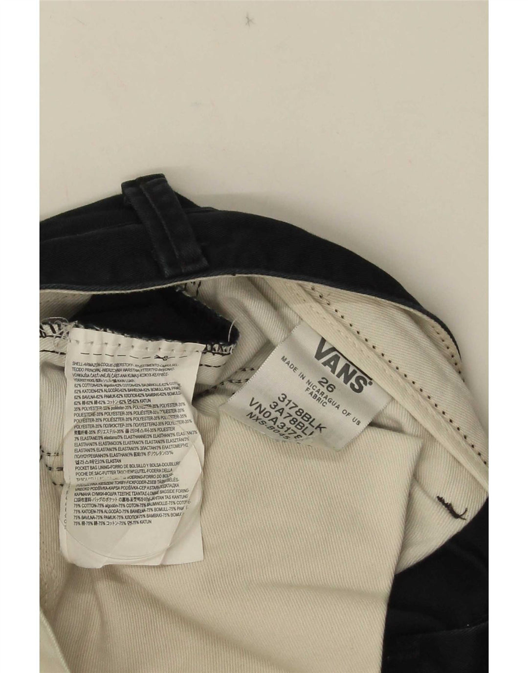 Ανδρικό σορτς Chino Vans W26 XS μαύρο βαμβακερό