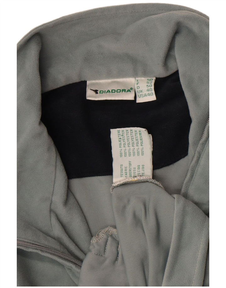 Diadora Ανδρική βελούδινη αθλητική φόρμα Top Jacket UK 40 Large Grey Polyester