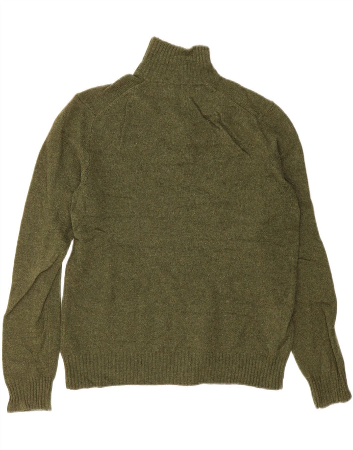 Ανδρικό πουλόβερ J. Crew με φερμουάρ, μεσαίο πράσινο μαλλί