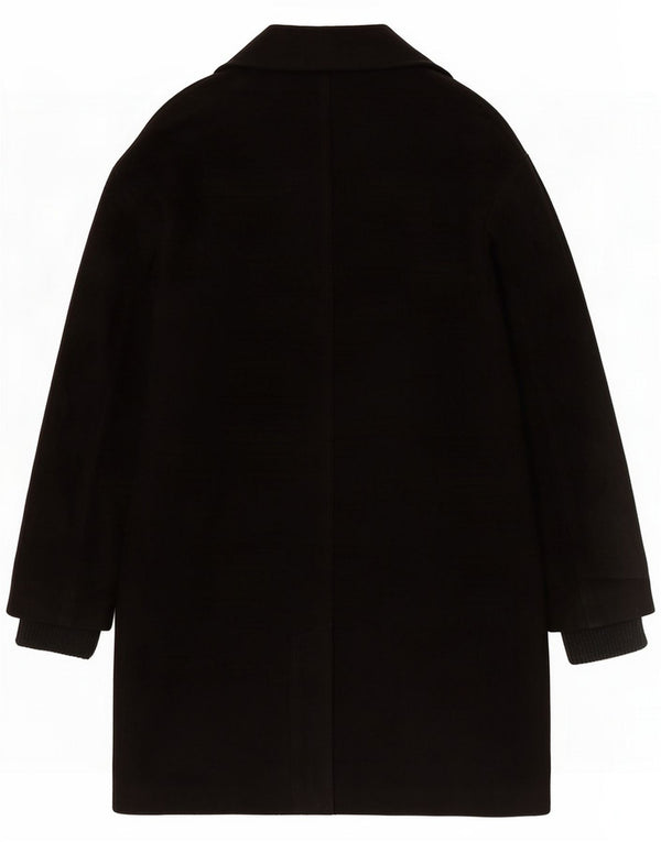 Topshop Womens Oversized Overcoat UK 6 XS Black Polyester