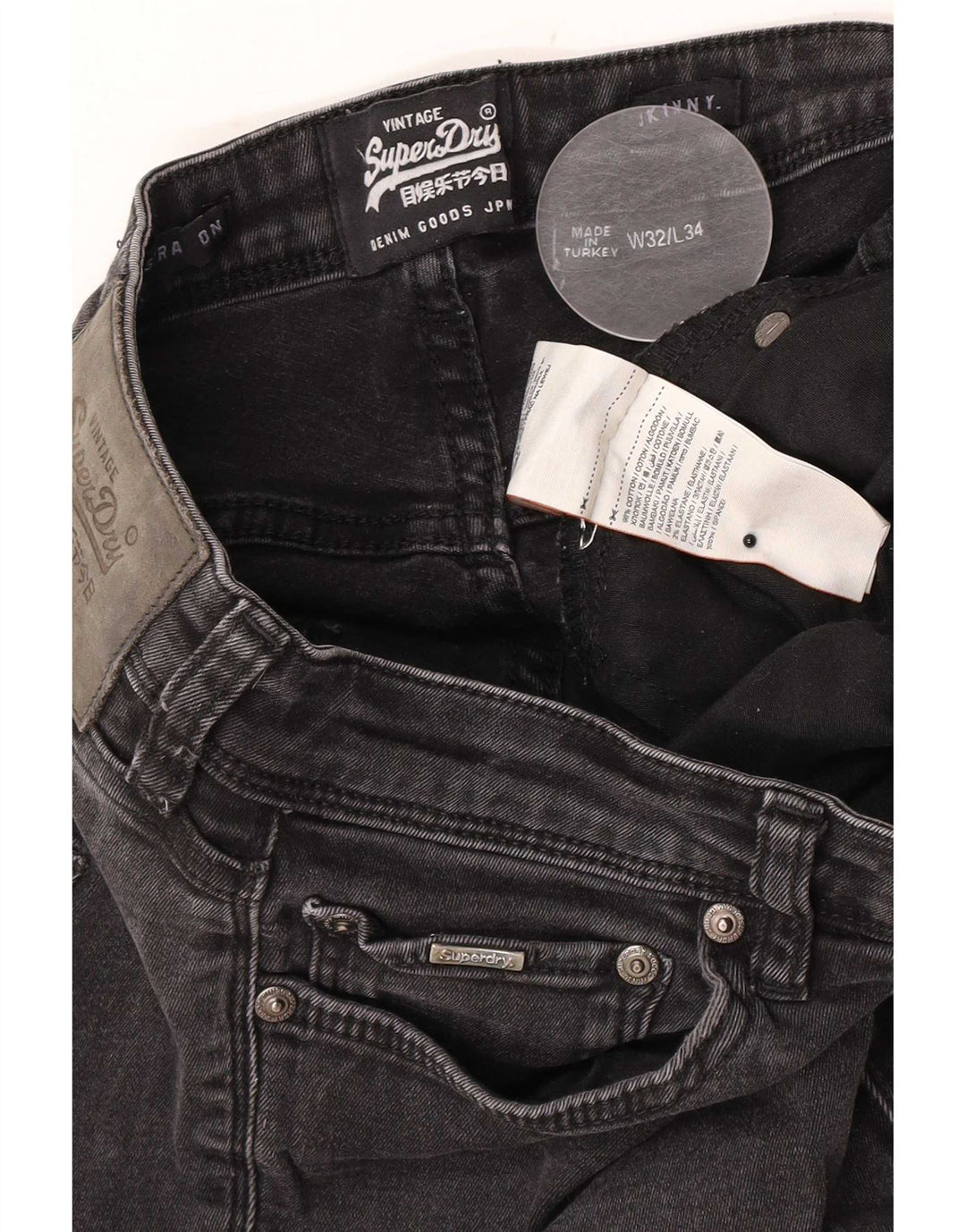 Superdry Γυναικείο Skinny Jeans W32 L34 Γκρι βαμβακερό