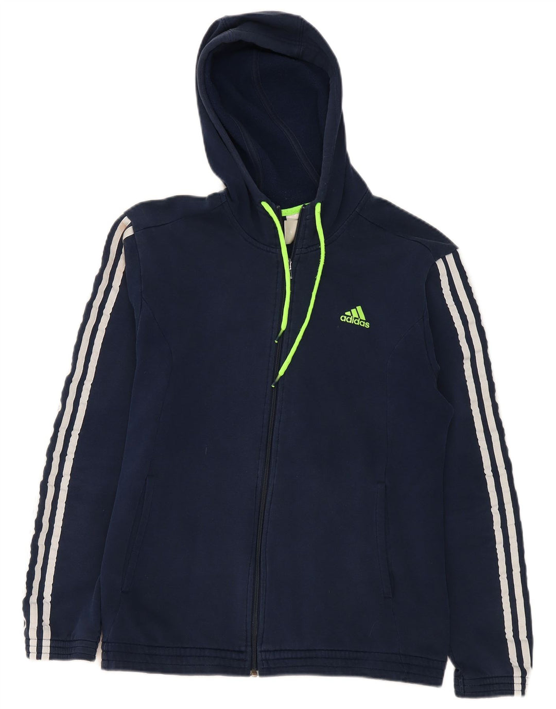 Ανδρικό πουλόβερ με κουκούλα με φερμουάρ Adidas, μεσαίο μπλε βαμβακερό