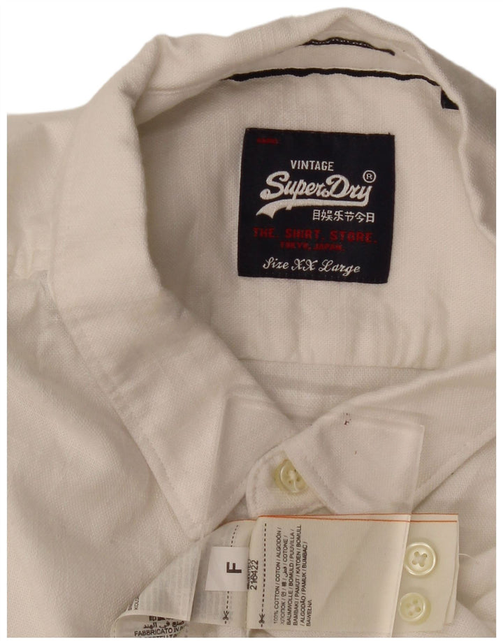Ανδρικό πουκάμισο Superdry 2XL Λευκό βαμβακερό