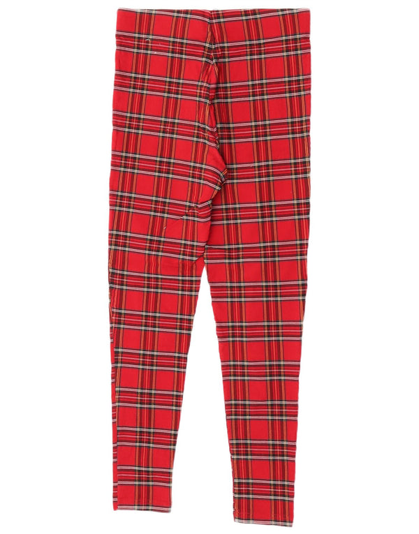 Zara Γυναικείο Skinny Casual Παντελόνι Medium W28 L26 Red καρό