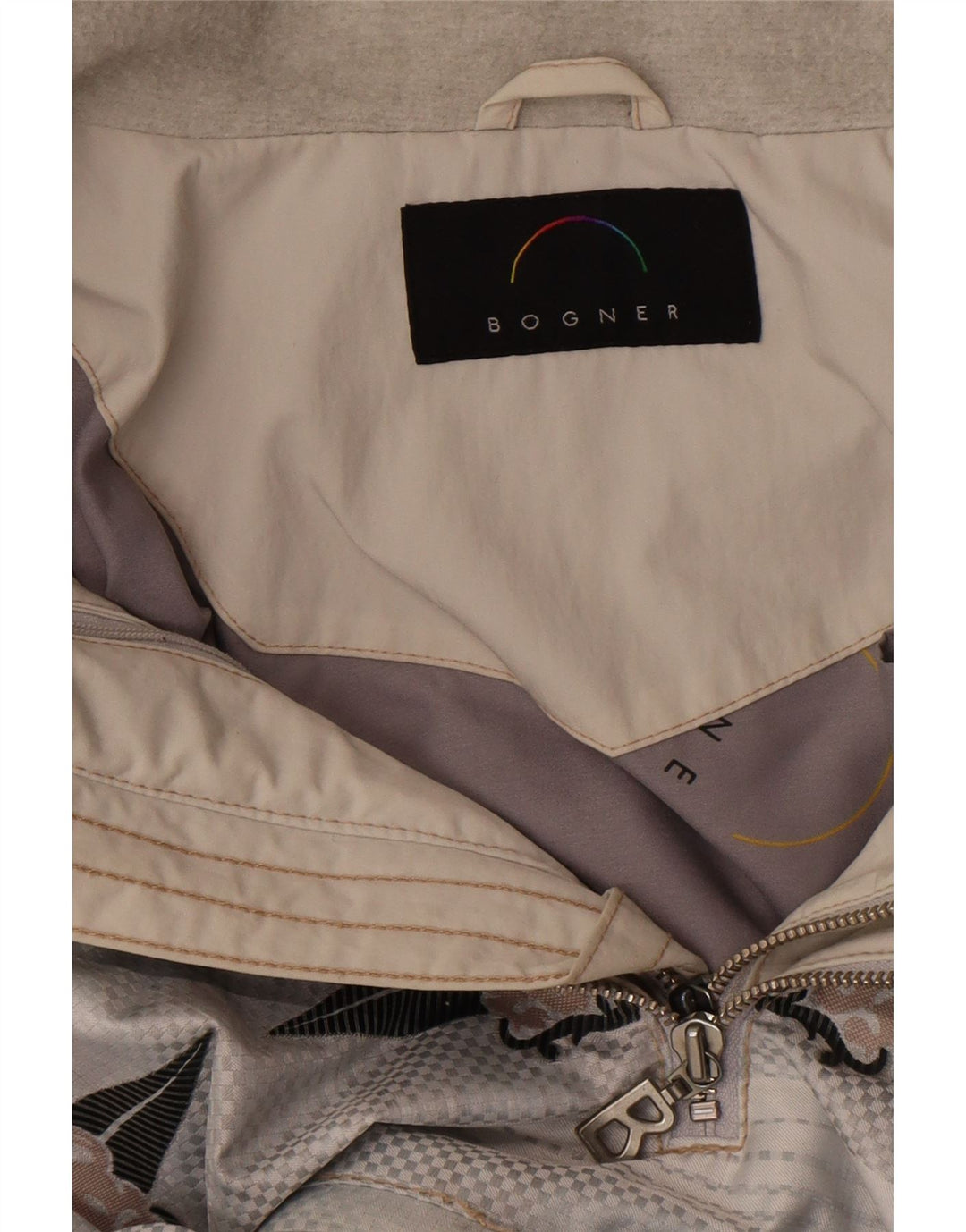 Ανδρικό μπουφάν Anorak με κουκούλα Bogner UK 42 XL Γκρι γεωμετρικό