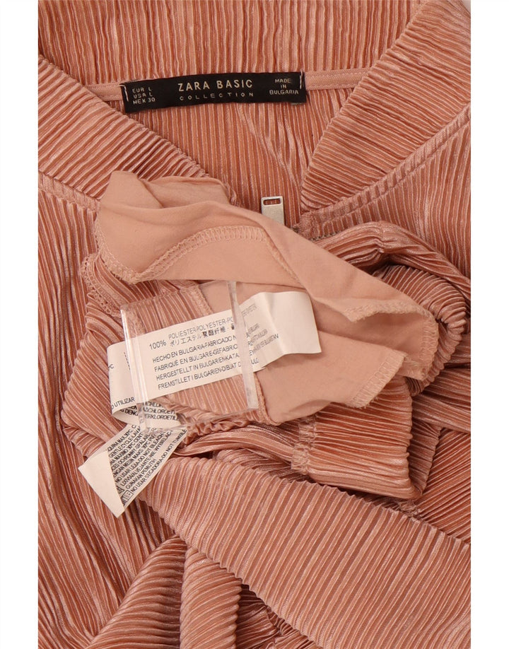 ZARA Γυναικείο Bomber Jacket UK 16 Large Pink Polyester