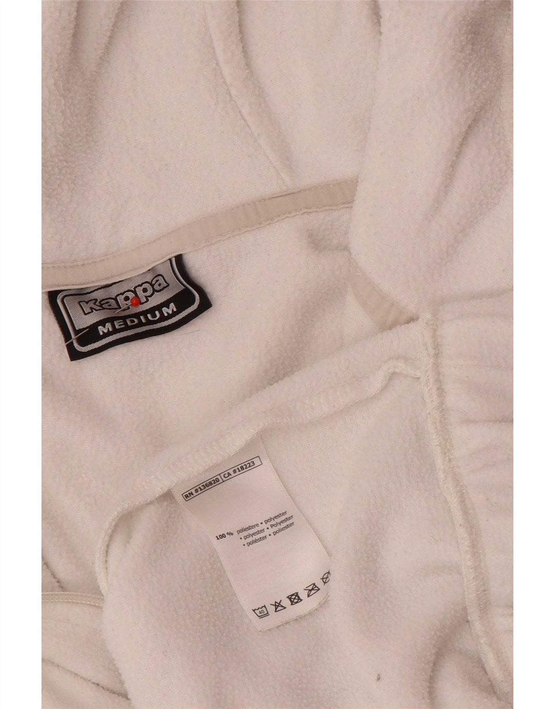 Ανδρικό γραφικό Kappa με κουκούλα Fleece Jumper Μεσαίο λευκό έγχρωμο πολυεστέρας