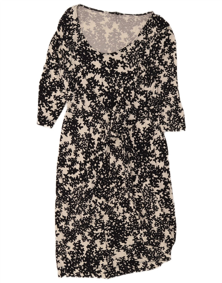 Hobbs Γυναικείο φόρεμα 3/4 με μανίκια UK 10 Small Black Floral Viscose