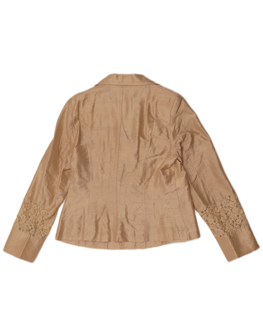 Vintage Γυναικείο Μπουφάν Blazer 3 Κουμπιών IT 44 Medium Beige Silk
