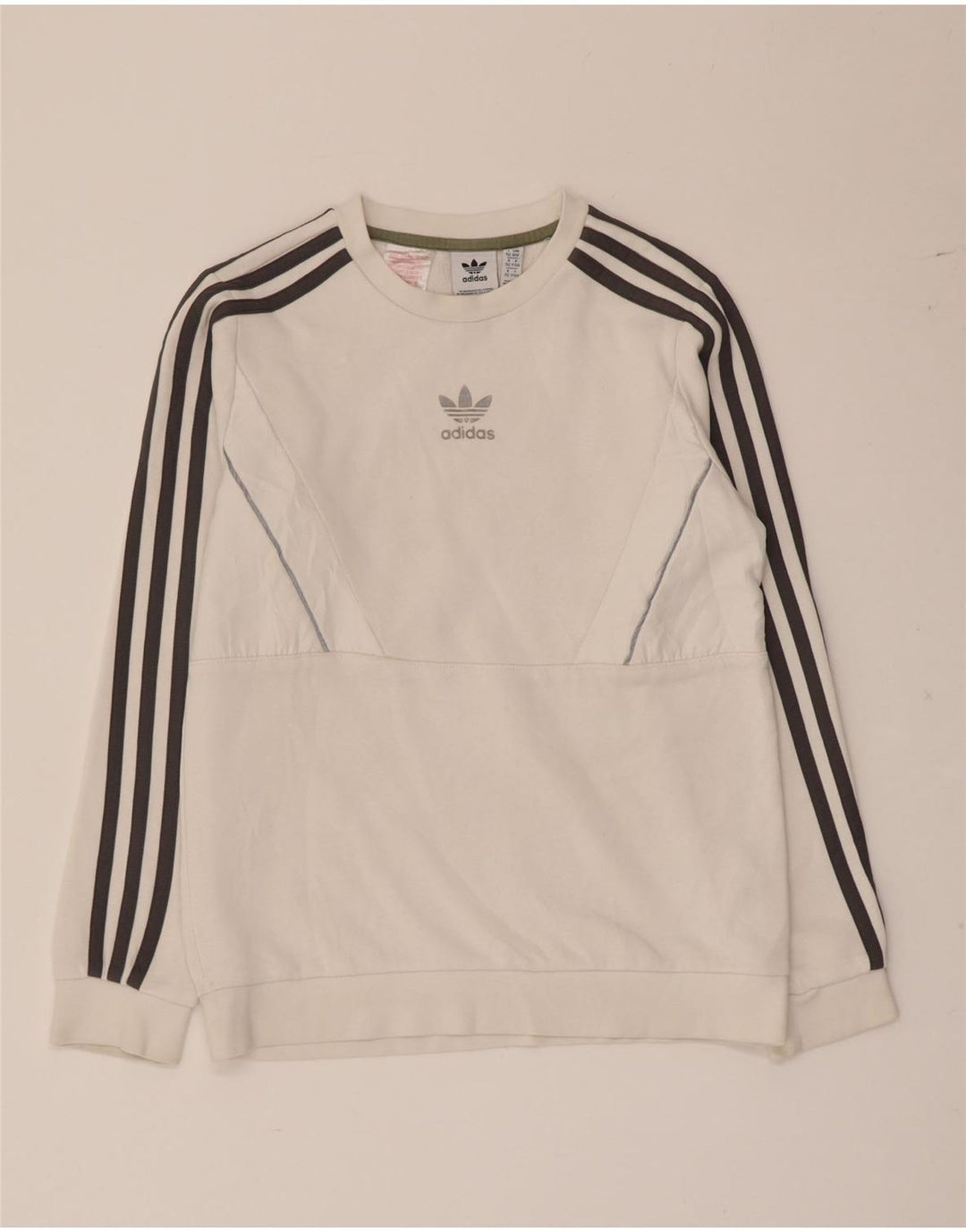 Φούτερ Adidas Boys Jumper 11-12 ετών Λευκό βαμβακερό
