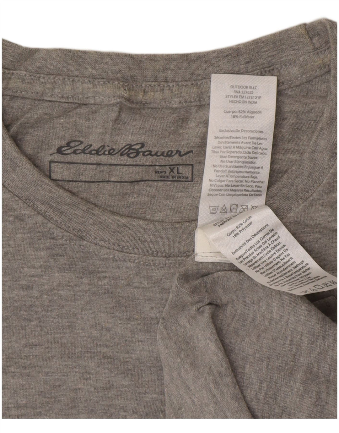 EDDIE BAUER Ανδρικό γραφικό T-Shirt Top XL Γκρι βαμβακερό
