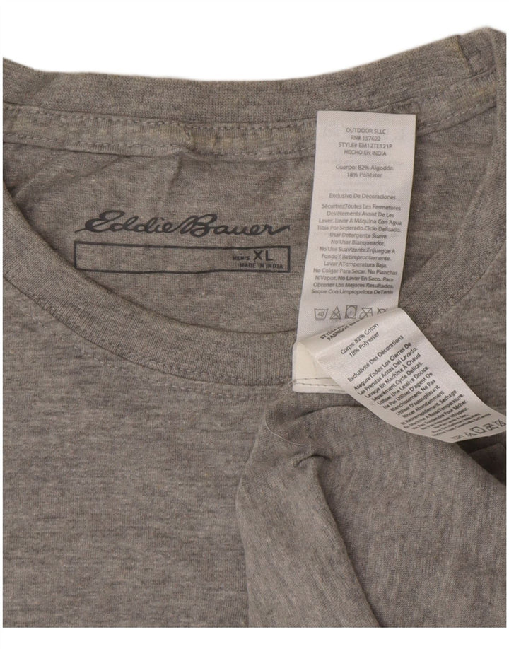 EDDIE BAUER Ανδρικό γραφικό T-Shirt Top XL Γκρι βαμβακερό