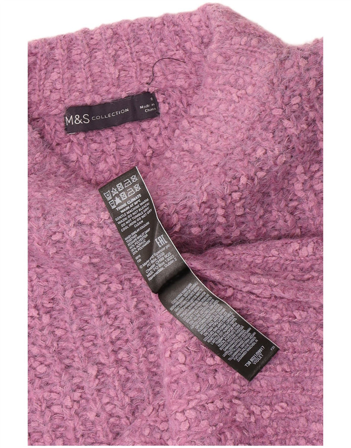 Marks & Spencer Γυναικείο πουλόβερ με λαιμόκαυστο UK 8 Small Purple Polyester