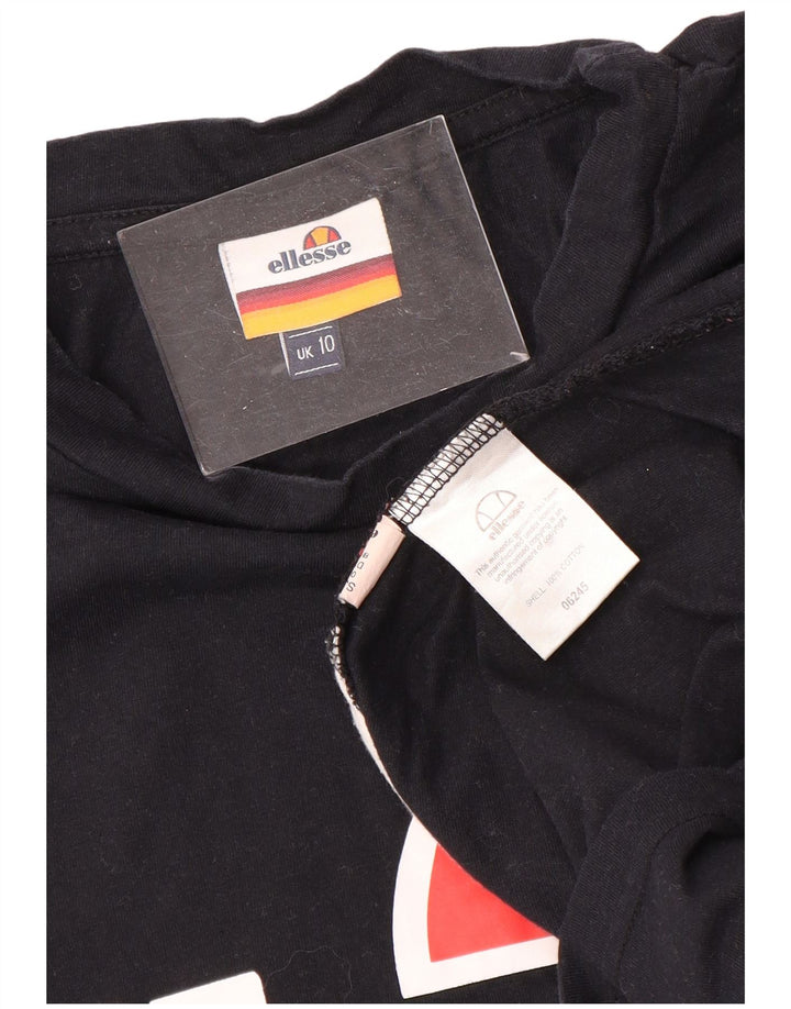 Γυναικείο γραφικό μπλουζάκι ELLESSE Top UK 10 Small Black Colourblock Βαμβακερό
