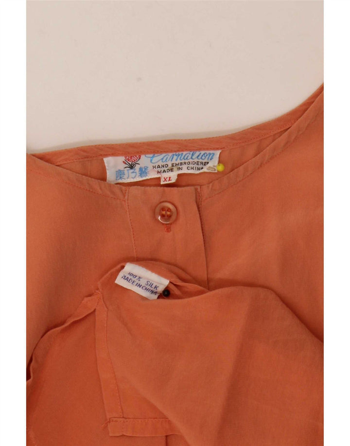 Vintage γυναικεία μπλούζα τοπ UK 18 XL πορτοκαλί μετάξι