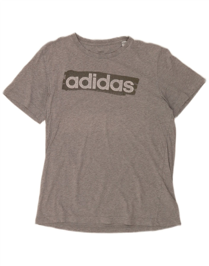 Ανδρικό γραφικό T-Shirt Adidas Top Μεσαίο γκρι βαμβακερό