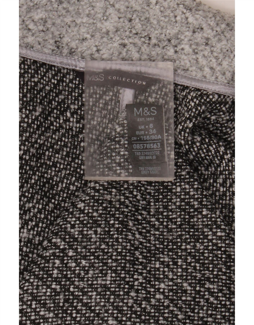 MARKS & SPENCER Γυναικείο Υπερμεγέθη Ανοιχτό Πανωφόρι UK 6 XS Γκρι Φλέκινγκ