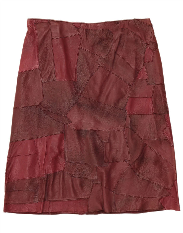 Γυναικεία Δερμάτινη Φούστα VINTAGE IT 44 Medium W32 Δέρμα μπορντό