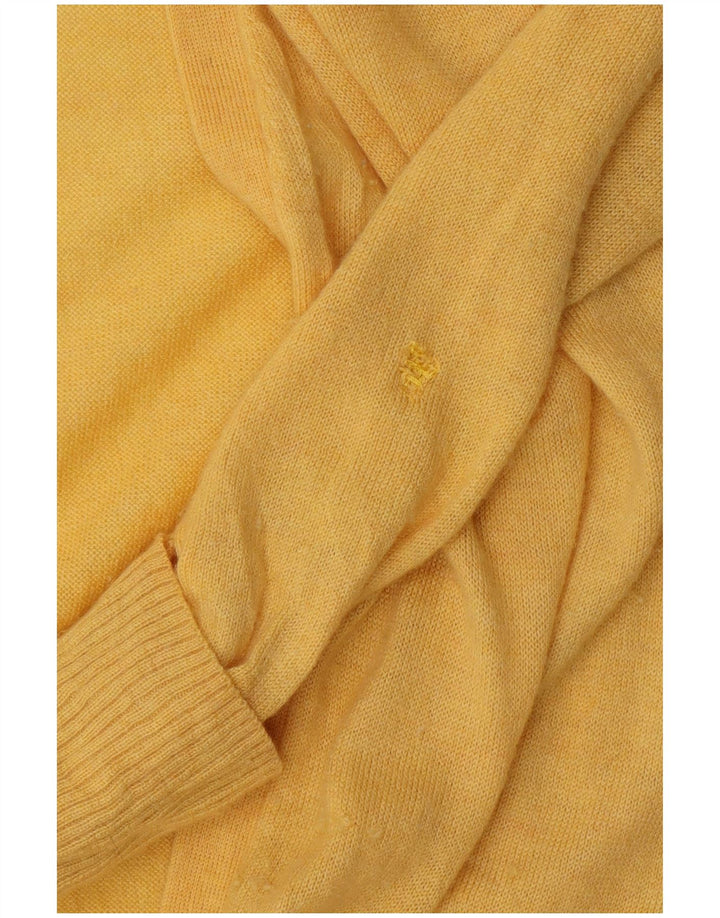 FAT FACE Γυναικείο Longline ανοιχτό πουλόβερ ζακέτα UK 14 μεσαίο κίτρινο μαλλί