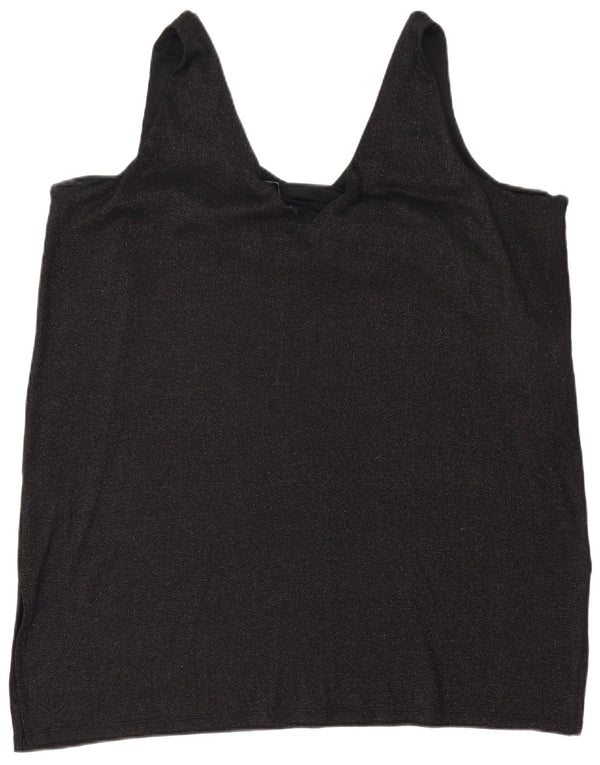 Marks & Spencer Γυναικείο Αμάνικο τουνίκ Φόρεμα UK 24 4XL μαύρο πολυεστέρα