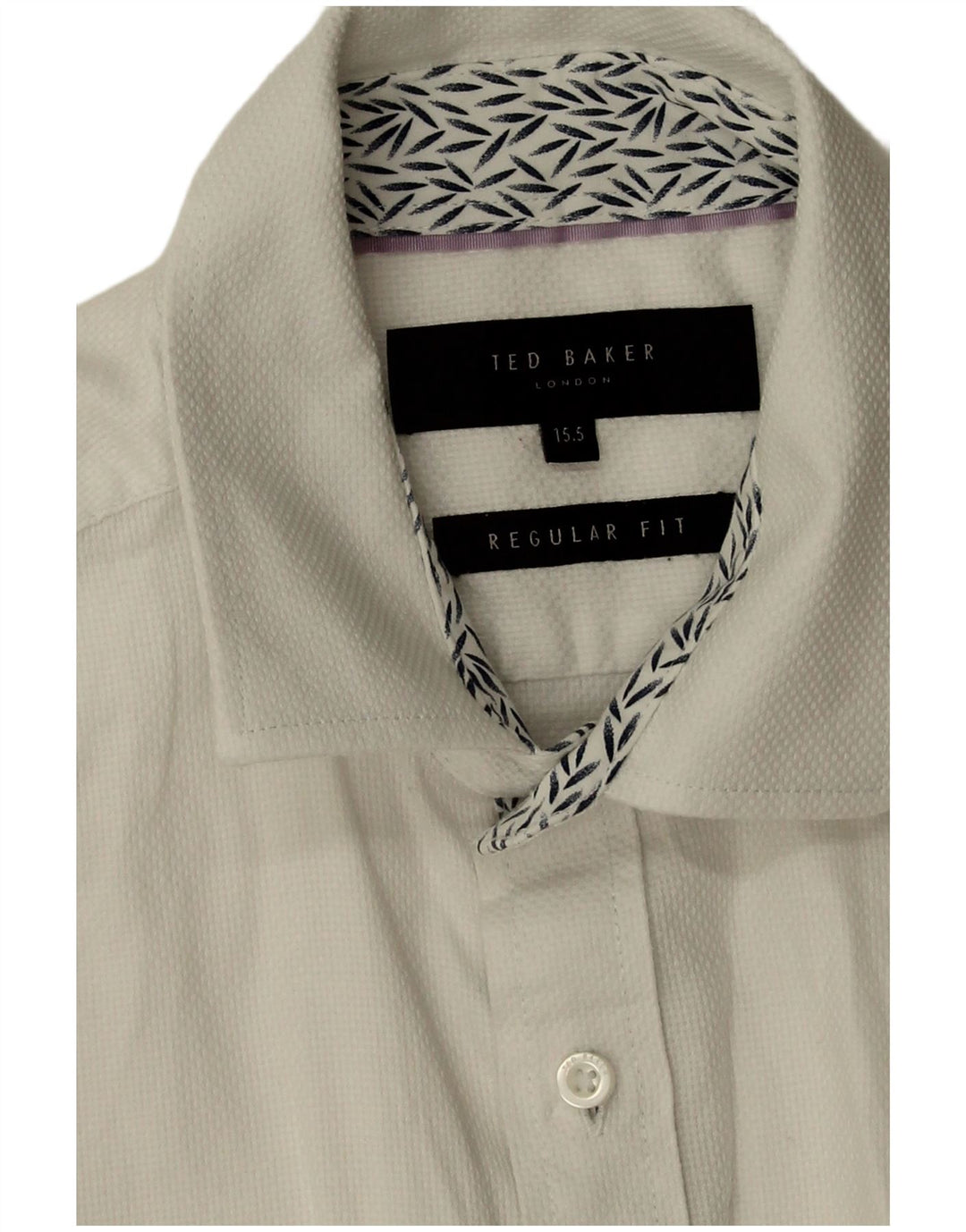 Ted Baker Ανδρικό πουκάμισο με κανονική εφαρμογή, μέγεθος 15 1/2 μεσαίο λευκό βαμβακερό
