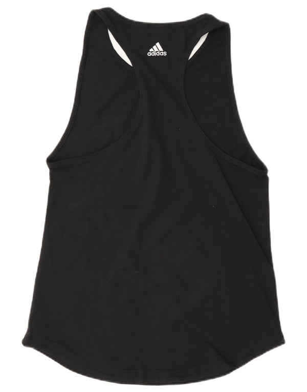 Γυναικείο γραφικό γιλέκο Adidas UK 8/10 Μικρό βαμβακερό μαύρο