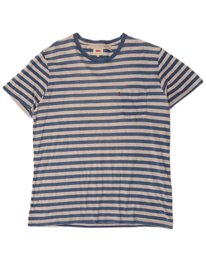Ανδρικό T-Shirt Levi's Top XL Μπλε ριγέ βαμβακερό