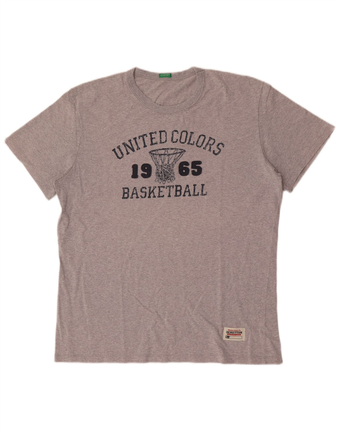 Ανδρικό γραφικό μπλουζάκι Benetton Top Large Grey Flecked