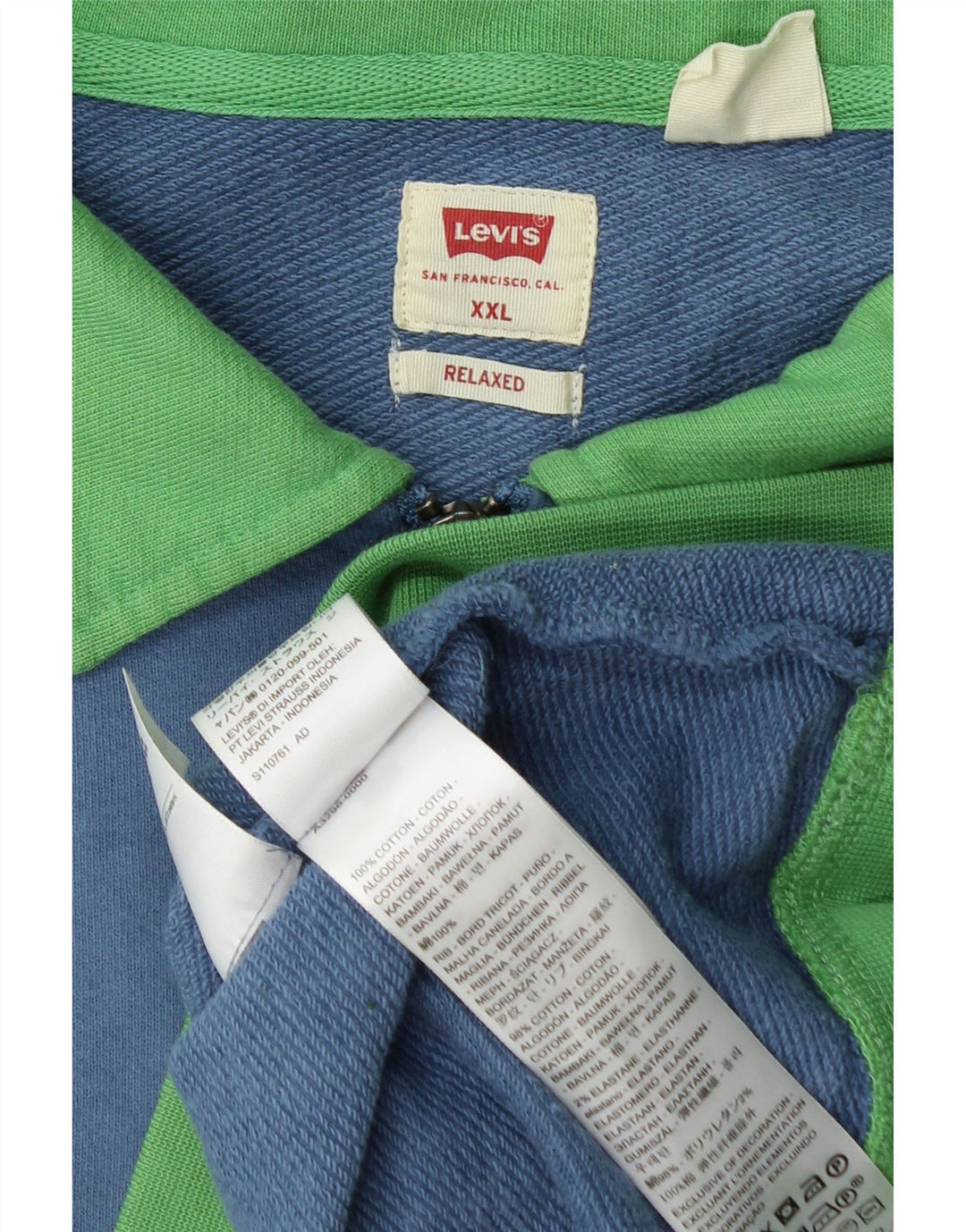 Ανδρικό φούτερ LEVI'S Relaxed Polo Jumper 2XL Blue Colourblock
