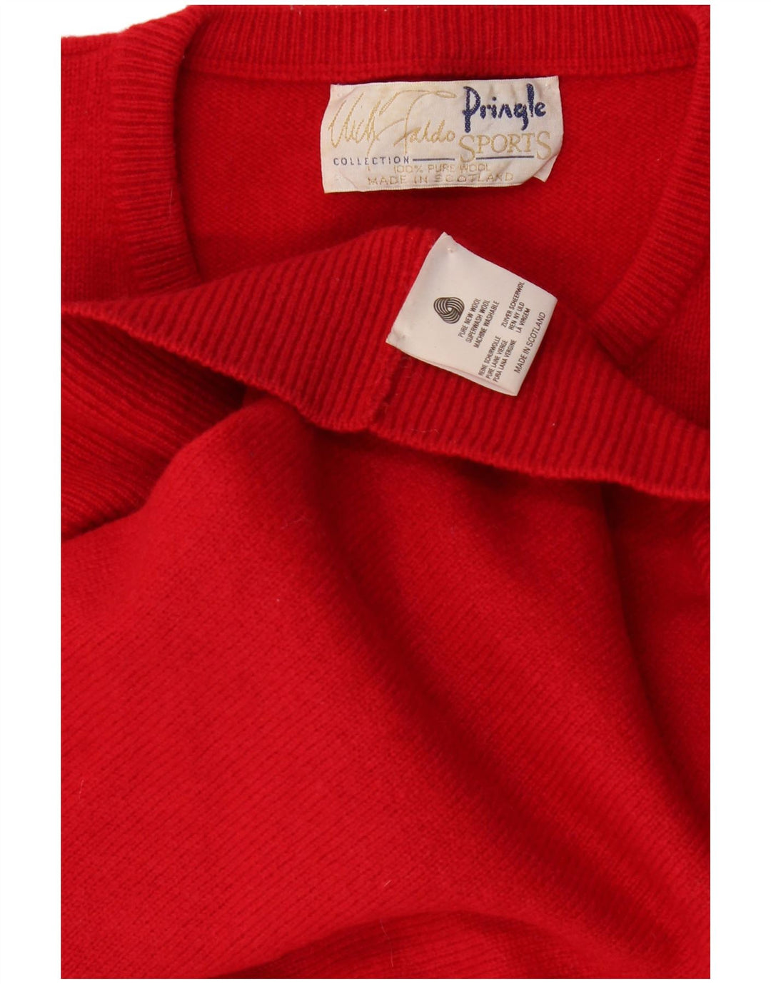 Ανδρικό πουλόβερ γραφικών Pringle με λαιμόκοψη XL Red New Wool