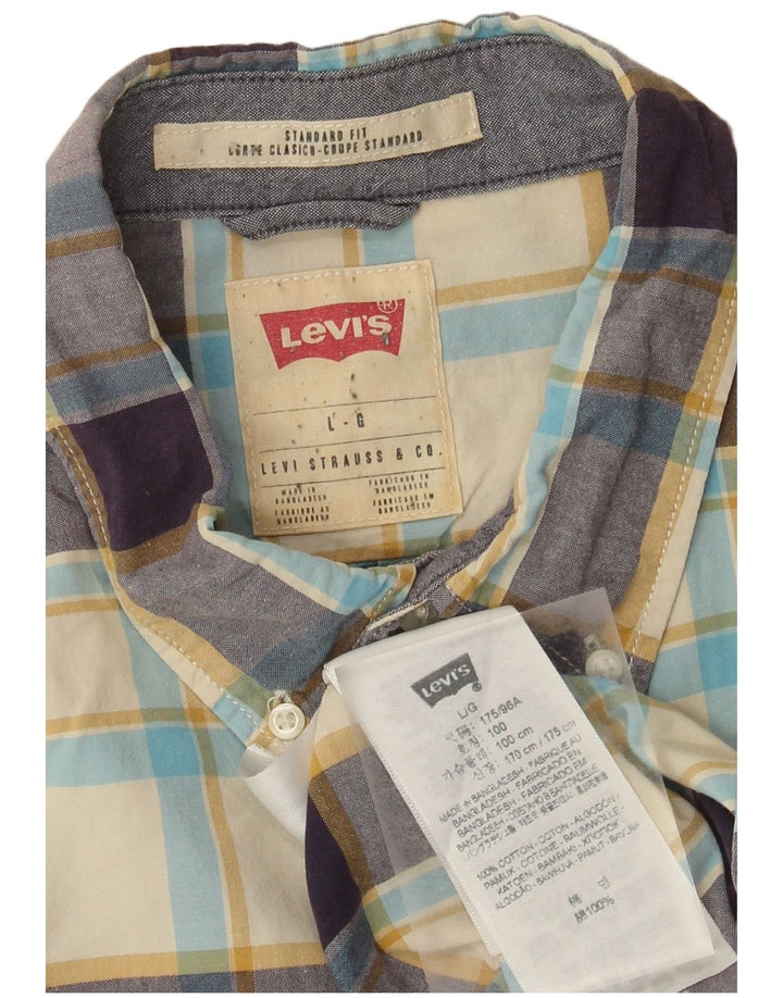 Ανδρικό πουκάμισο Levi's Standard Fit Large Beige Check Cotton