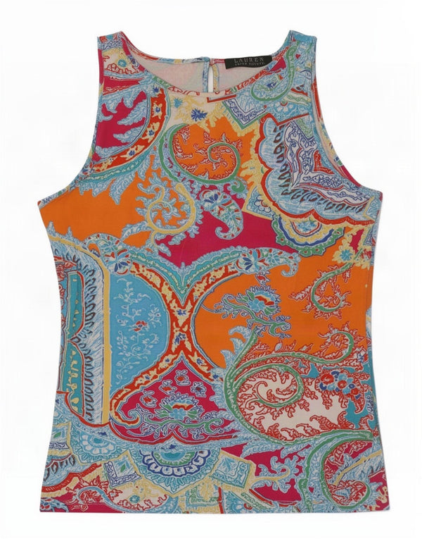 Γυναικεία αμάνικη μπλούζα Ralph Lauren τοπ UK 10 Small πολύχρωμα Paisley