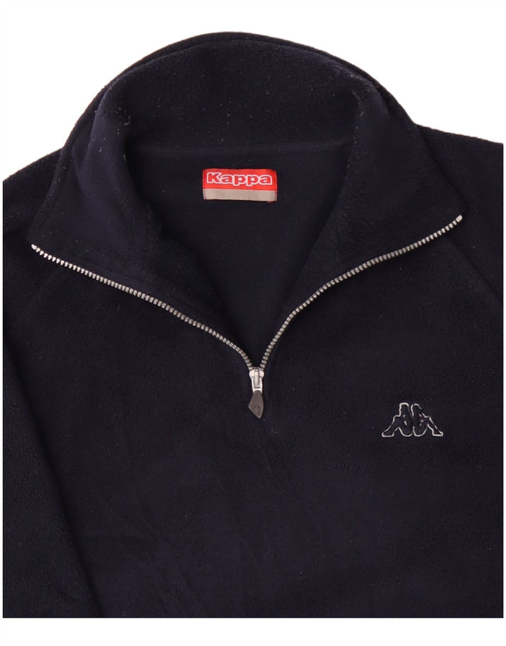 Kappa Ανδρικό φερμουάρ Fleece Jumper Μεγάλο Navy Blue Polyester