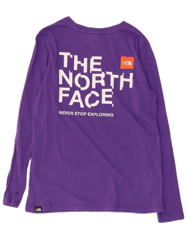 THE NORTH FACE Γυναικείο γραφικό τοπ μακρυμάνικο UK 10 Small μωβ βαμβακερό
