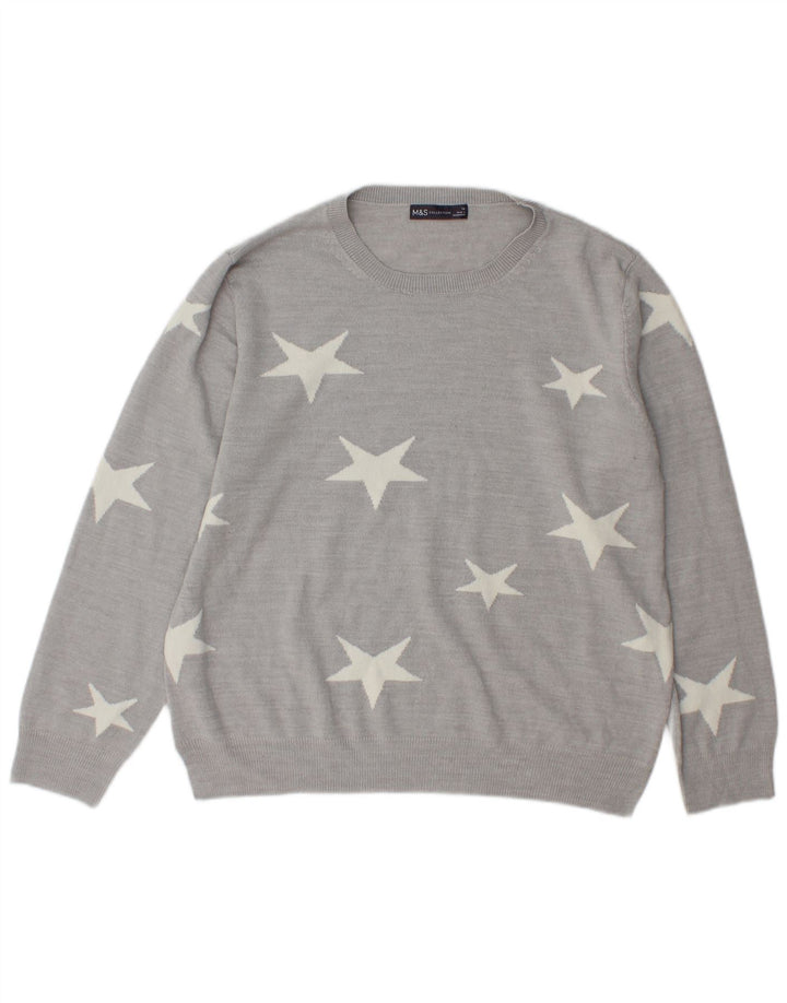 Marks & Spencer Γυναικείο πουλόβερ με λαιμόκοψη UK 16 Large Grey