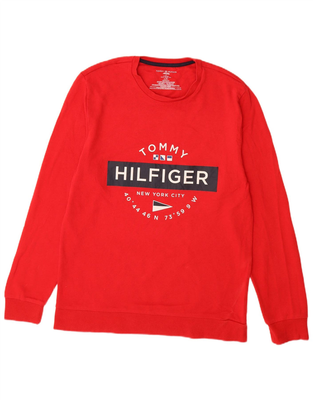 TOMMY HILFIGER Ανδρικό γραφικό φούτερ Jumper μεγάλο κόκκινο βαμβακερό