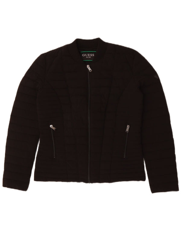 Guess Γυναικείο μπουφάν με επένδυση UK 12 Μεσαίου Μαύρου Πολυεστέρα